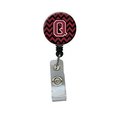 Carolines Treasures Letter Q Chevron Garnet and Black Retractable Badge Reel CJ1052-QBR